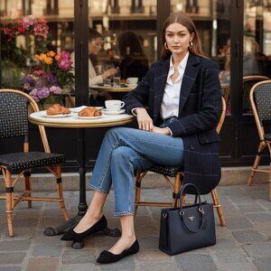 Prada Ballet Flats Lamb Suede EUC size 38.5